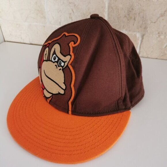 Nintendo Donkey Kong Hat Big Face Official Cap  Hat Adult Fitted S/M Super Mario - Picture 2 of 6